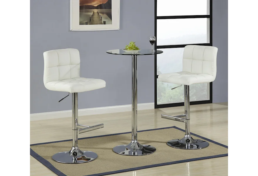 Bar Units and Bar Tables 3 Piece Bar Table with Glass Top Set  by Coaster at Z & R Furniture