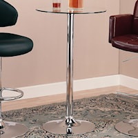 Round Bar Table with Chrome Base