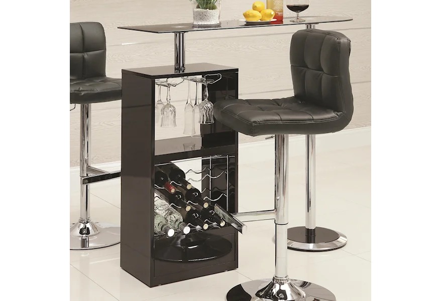 Bar Units and Bar Tables Black Bar Table by Coaster at A1 Furniture & Mattress