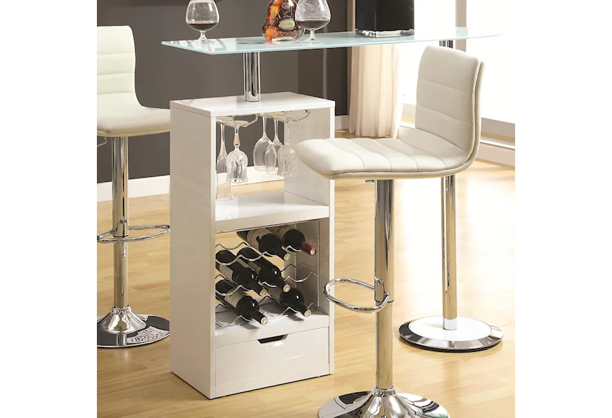 Bar Units and Bar Tables White Bar Table by Coaster at A1 Furniture & Mattress
