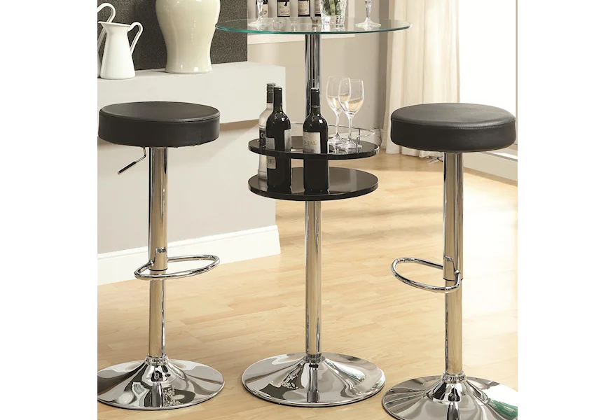 Bar Units and Bar Tables Black Bar Table by Coaster at Beds N Stuff