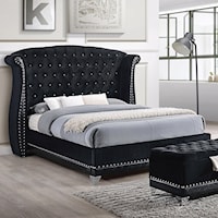 Glamorous Upholstered King Bed