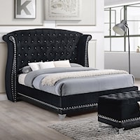 Glamorous Upholstered California King Bed