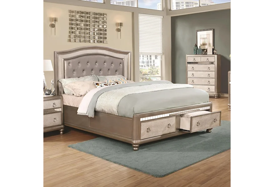 Bling Game Upholstered Queen Bed by Coaster at A1 Furniture & Mattress