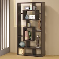 Cappuccino Bookshelf with Rectangular Shelves