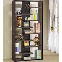 Interjecting Shelf Bookcase with Center Back Panel