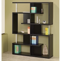 Modern Black Finish Bookcase