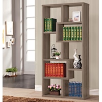 Multiple Cubed Rectangular Bookcase, Weathered Grey