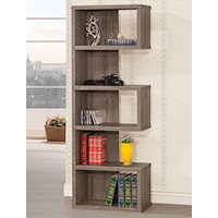 Weathered Grey Semi-Backless Bookcase