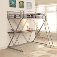 Twin Workstation Loft Bed with Desk