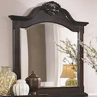 Arched Dresser Mirror with Shell Carving