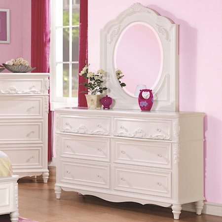 Dresser and Mirror Set