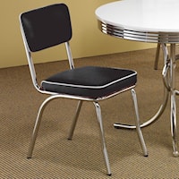 Chrome Plated Side Chair with Black Cushion