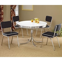 5 Piece Round Dining Table & Upholstered Chairs