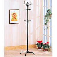 Black Satin Finish Coat Rack