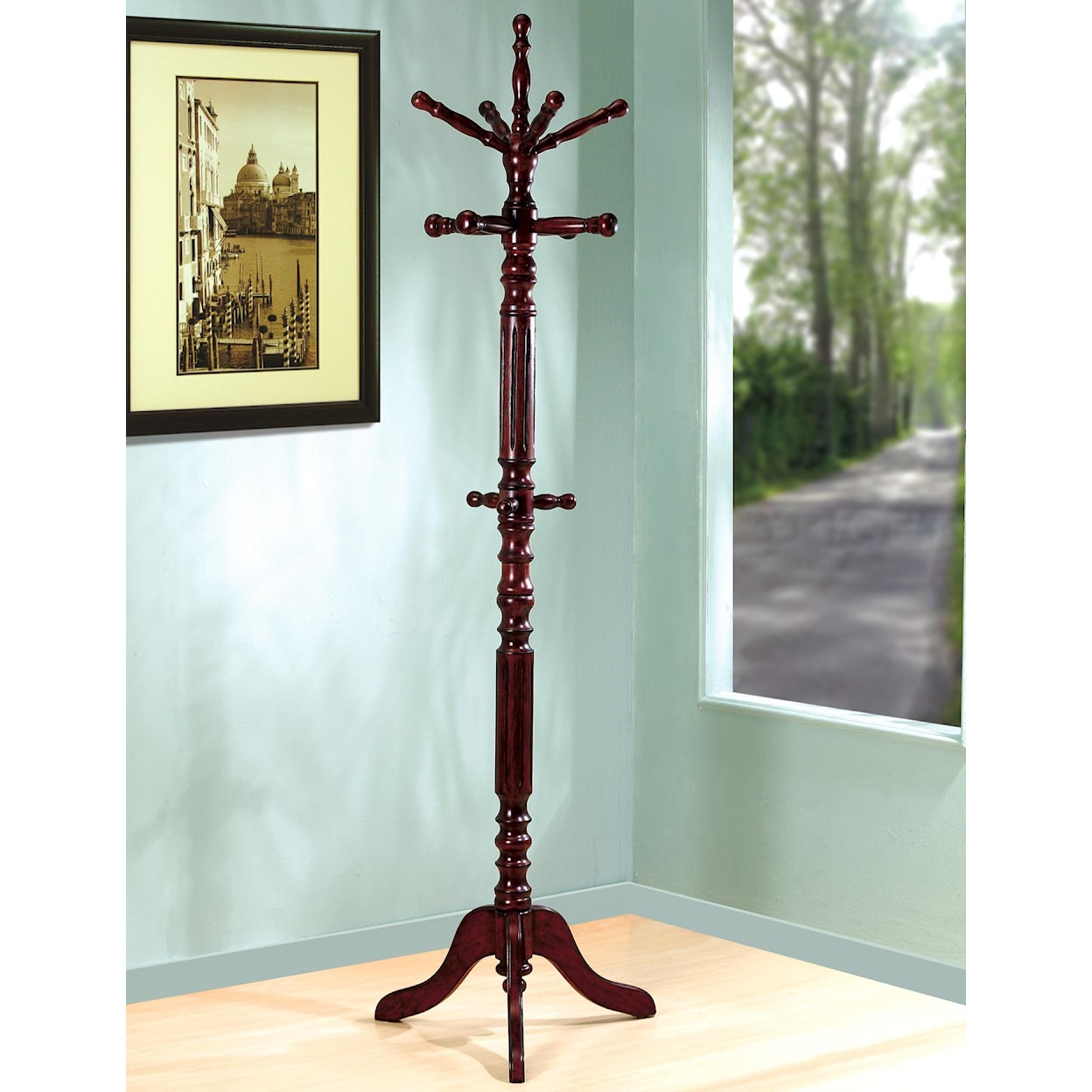 Coaster Coat Racks GOLDEN BROWN 11 HOOK COAT RACK | .