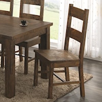 Wooden Dining Chair with Rustic Finish