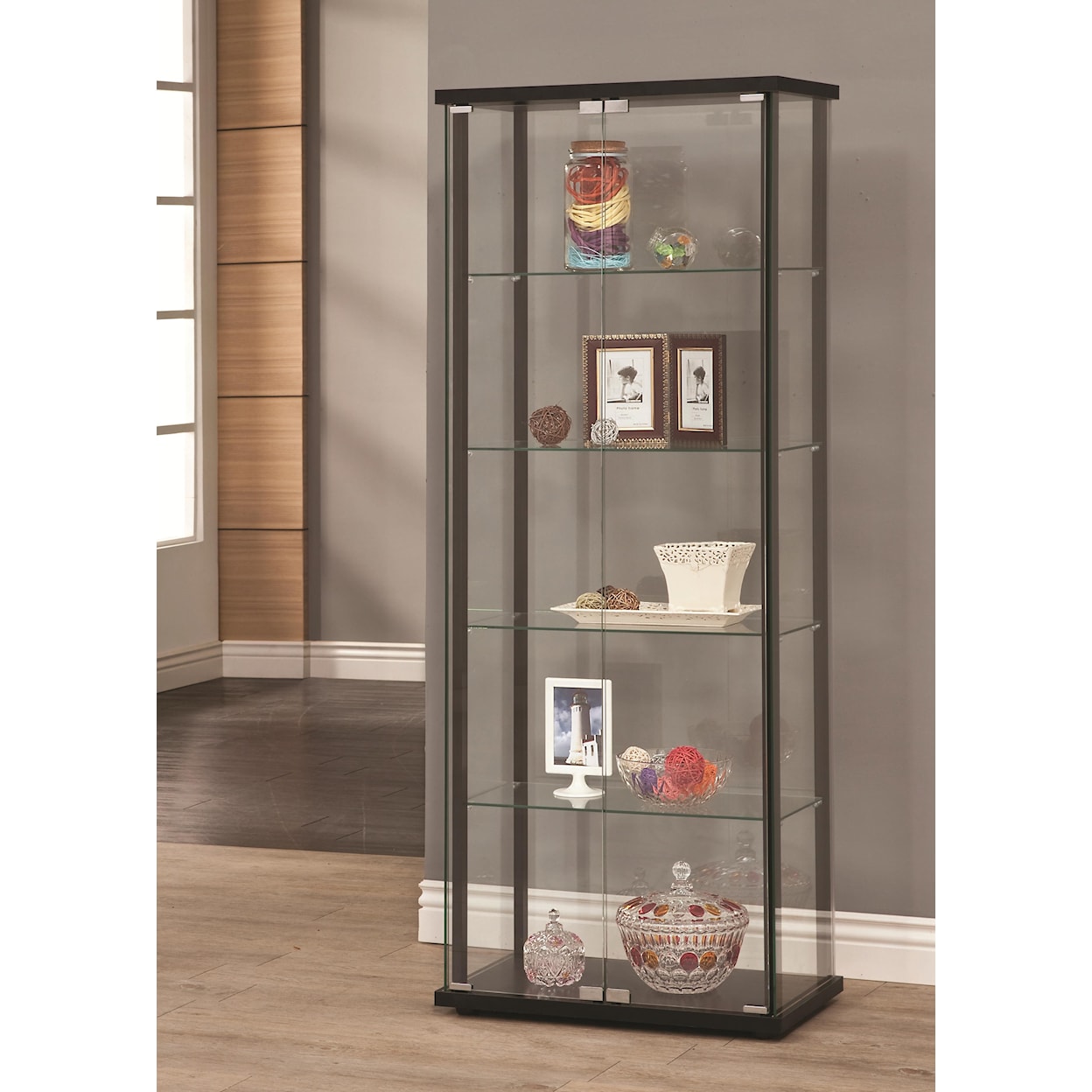 Coaster Curio Cabinets BLACK & GLASS CURIO |