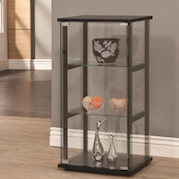 3 Shelf Contemporary Glass Curio Cabinet