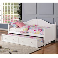 White Wooden Daybed with Trundle