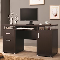 Computer Desk with 2 Drawers and Cabinet