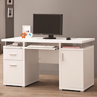 Computer Desk with 2 Drawers and Cabinet
