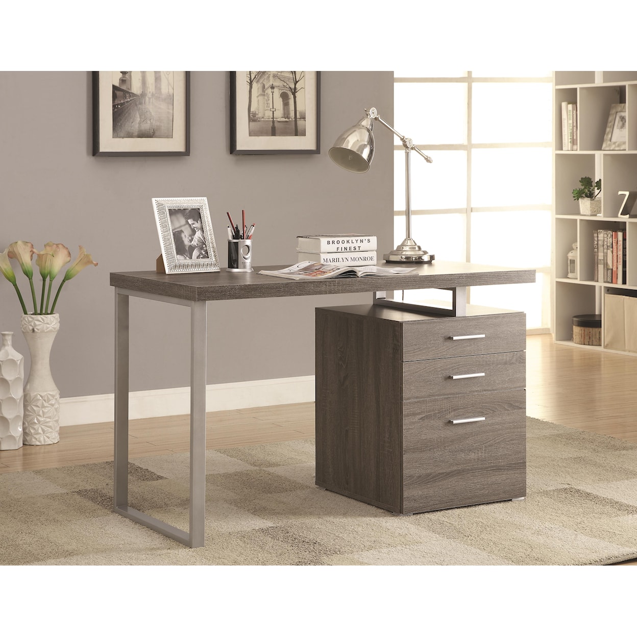 Coaster Computer Desk WEATHERED GREY OFFICE DESK |