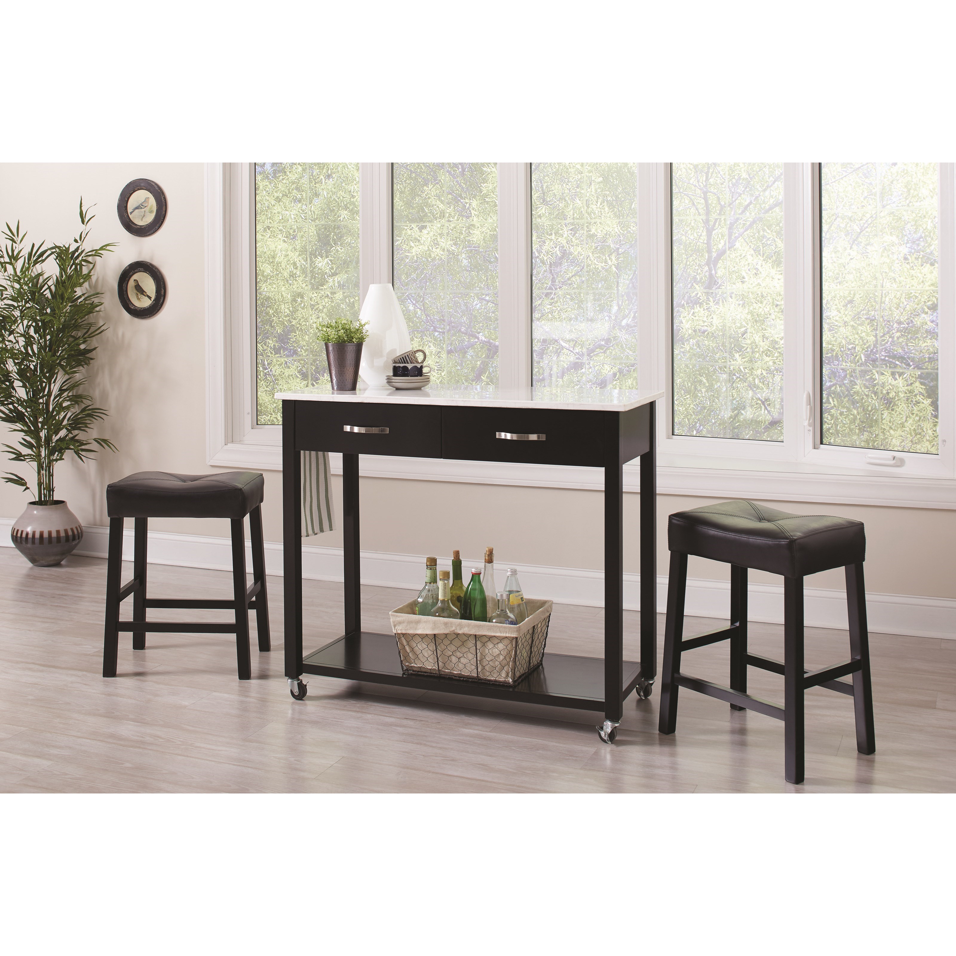 3 Piece Dining Set with Two-Tone Finish