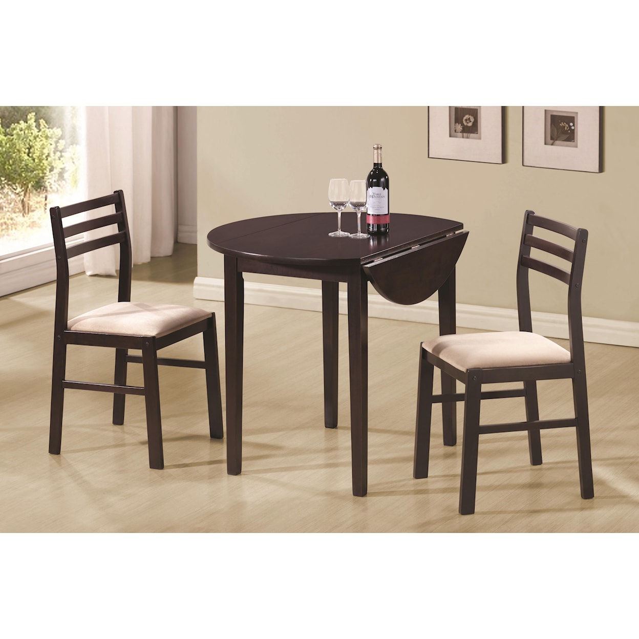 Coaster Dinettes 3 Piece Table & Chair Set