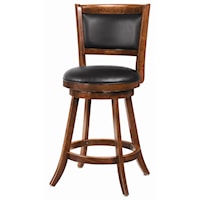 24" Swivel Bar Stool with Upholstered Seat