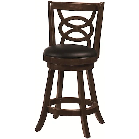 24" Swivel Bar Stool with Upholstered Seat
