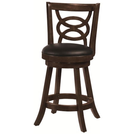 24" Swivel Bar Stool with Upholstered Seat