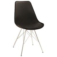 Contemporary Dining Chair with Chrome Legs