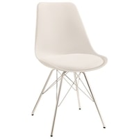 Contemporary Dining Chair with Chrome Legs