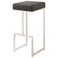 Contemporary Bar Stool with Upholstered Seat