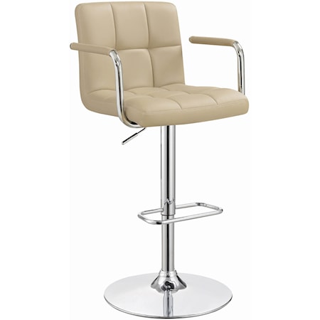 Adjustable Bar Stool - Beige Leatherette