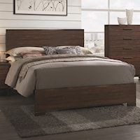 California King Bed with Wood Headboard