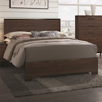 Queen Bed with Wood Headboard