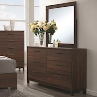 Dresser with Six Dovetail Drawers and Mirror