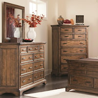 Dresser and Mirror Set with 9 Drawers