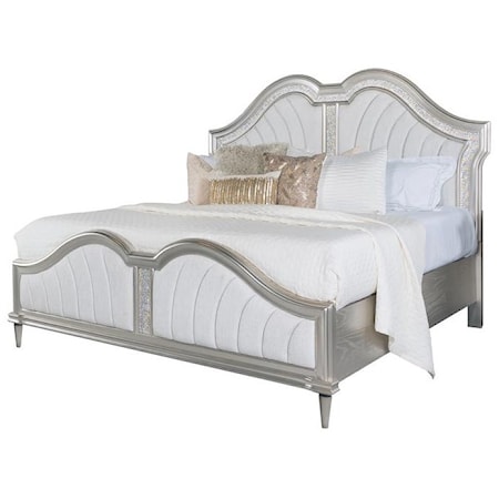Queen Upholstered Lighted Bed