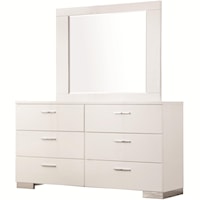 Dresser with 6 Drawers and Mirror