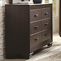 Transitional Six Drawer Dresser