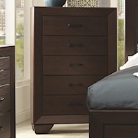 Transitional Five Drawer Chest of Drawers