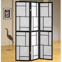 Three Panel Folding Floor Screen