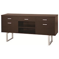 Contemporary Credenza with Metal Sled Legs