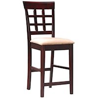 24" Wheat Back Bar Stool with Fabric Seat