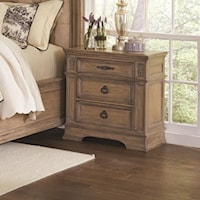 3 Drawer Nightstand with Top Felt-Lined Drawer