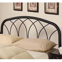 Full/Queen Modern Black Metal Headboard