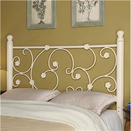 Full/QueenWhite Metal Headboard